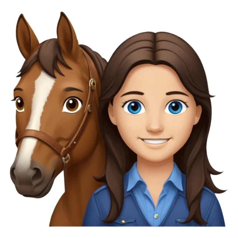 Smiling blue eyed trevor donovan with smiling brown eyed danica mckellan with brown eyes and brown horse sticker