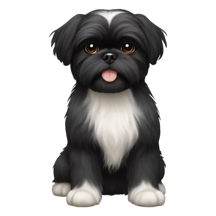 Black shih tzu puppy with short hair sticker