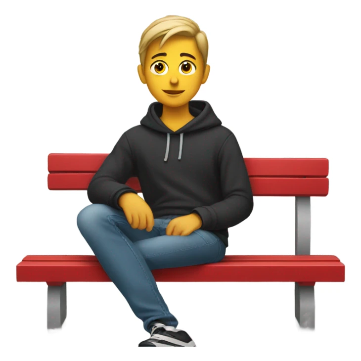 teenager on red bench sticker