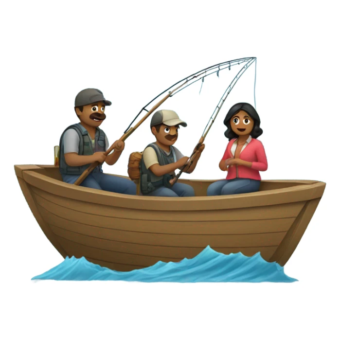 Hispanic fishing on a boat sticker