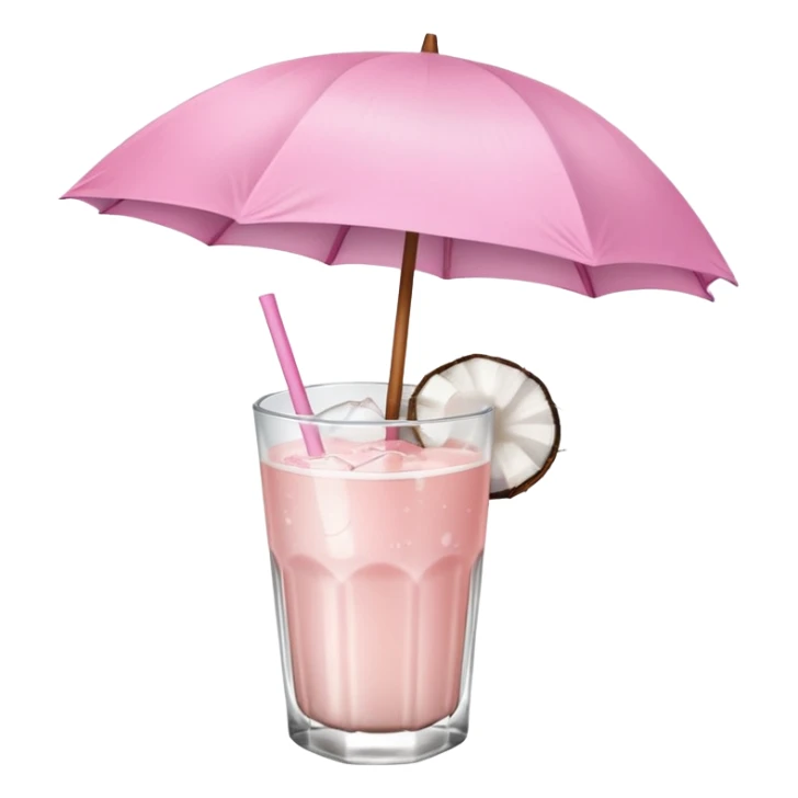 coconut drink with light pink umbrella sticker