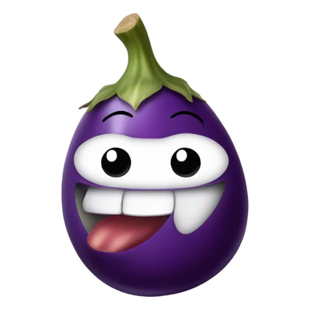Eggplant emoji with tongue sticking out  sticker