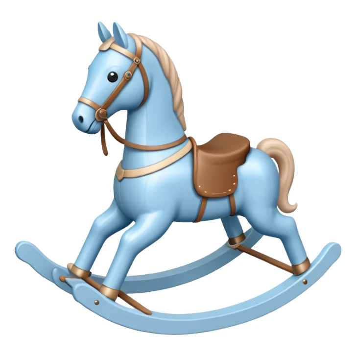 Pastel blue rocking horse toy sticker