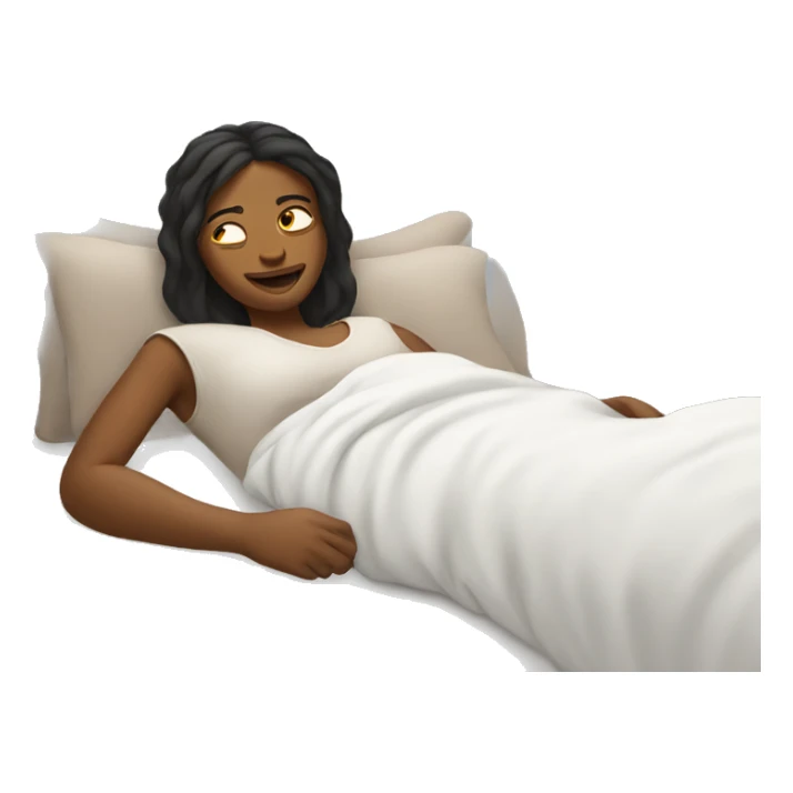 Woman laying in bed sticker