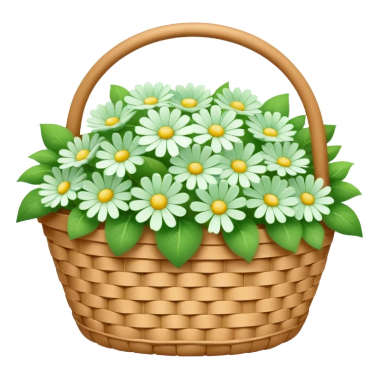 Cycle basket full of white and green pastel flowers sticker