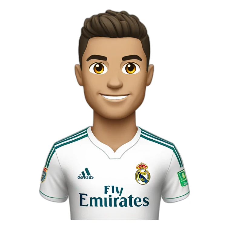 Cristiano ronaldo with réal Madrid shirt white sticker