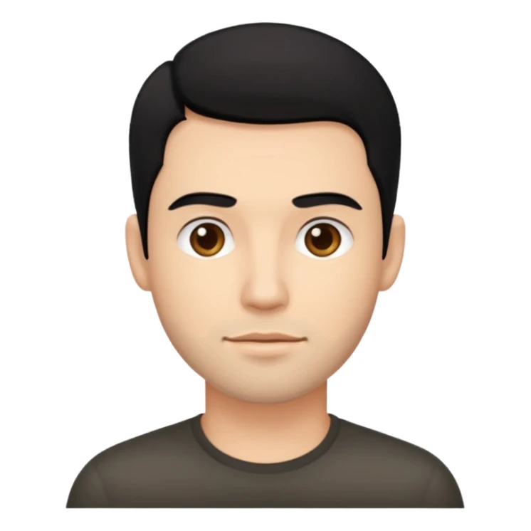 man black hair light skin tone sticker