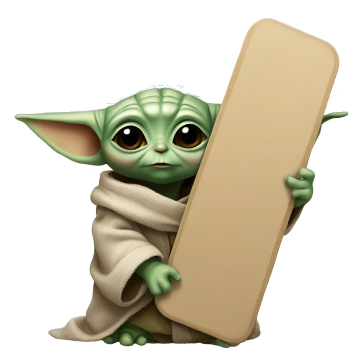 BABY YODA HOLDING A PAINTING BOARD sticker