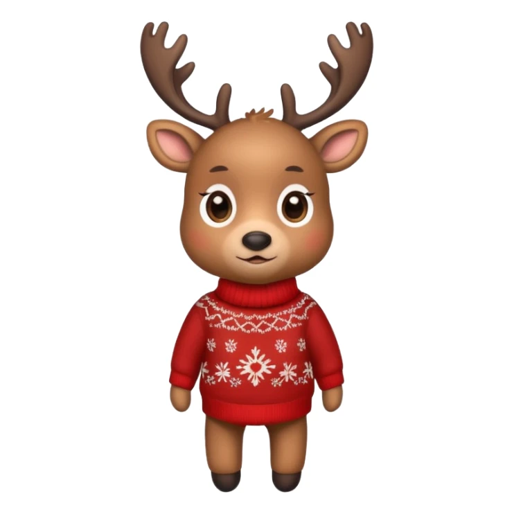 reindeer baby  cute, full body , sweater  sticker