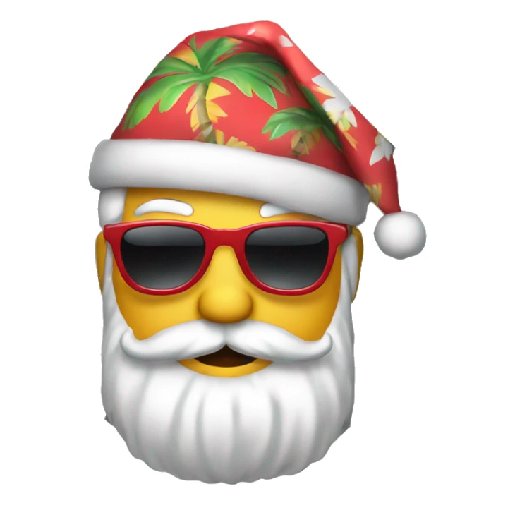 Santa wearing hat sunglasses and Hawaiian shirt sticker