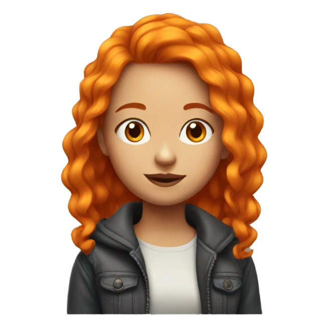 girl with orange hair portrait sticker