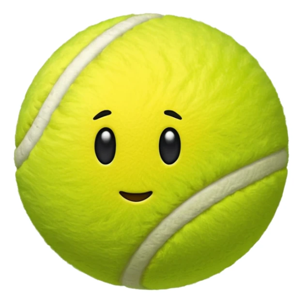 tennis ball bright fuzzy sphere sticker