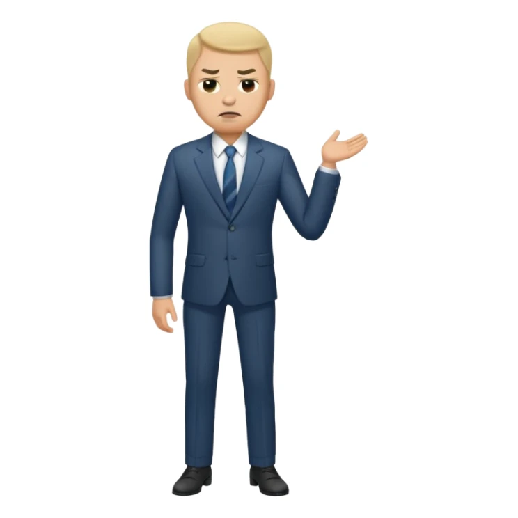 ligth man with a disgusted face full body sticker