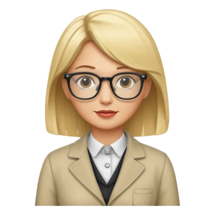tailor woman with blonde hair and glasses sticker