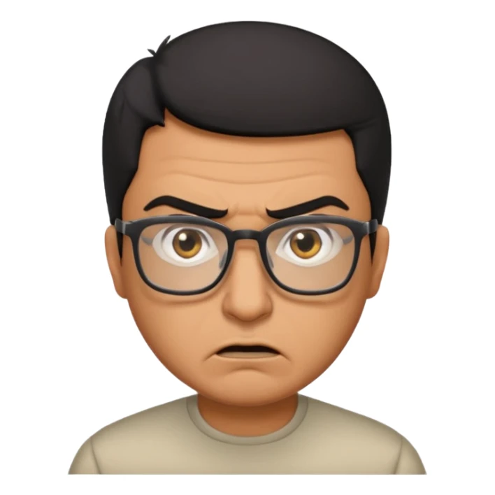 Árabe enojado con lentes.belico sticker