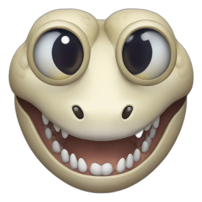 generat snake head which is circle and has eye and mouth sticker