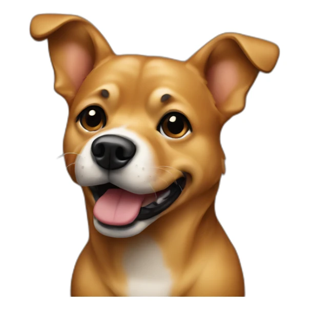 caramel dog stand black mouth sticker