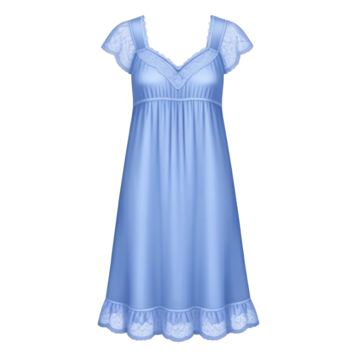 Periwinkle silk lace-trim nightgown sticker