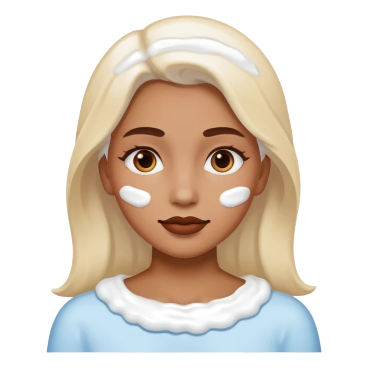 white icing on woman just on the face area sticker