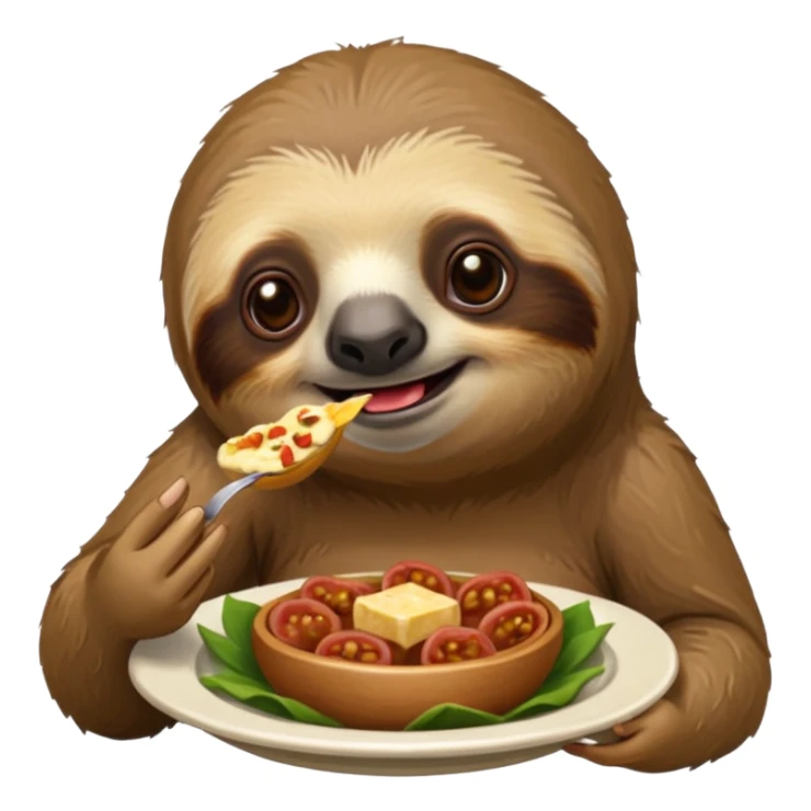 A sloth eating some Spanish tapas sticker