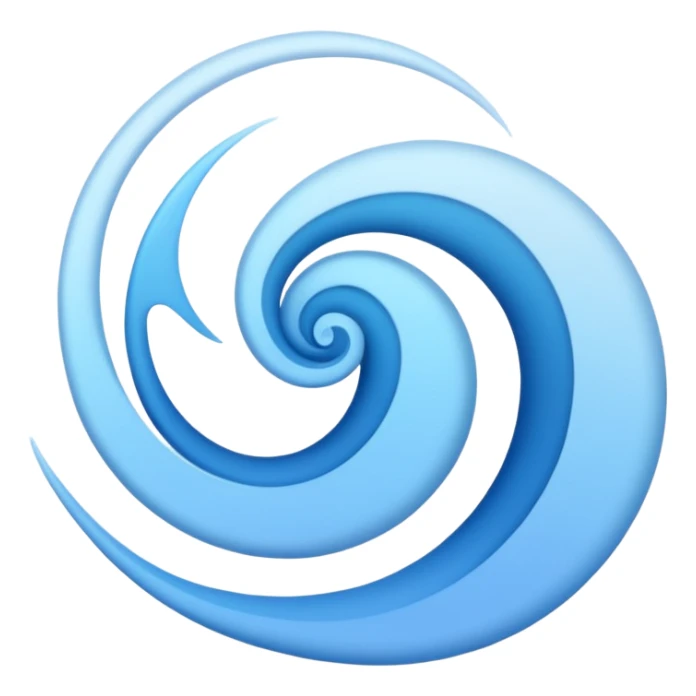 simple stylized wind swirls, minimal and clean, soft blue gradient, smooth lines sticker