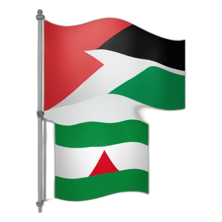 Algérienne flag and palestine flag sticker
