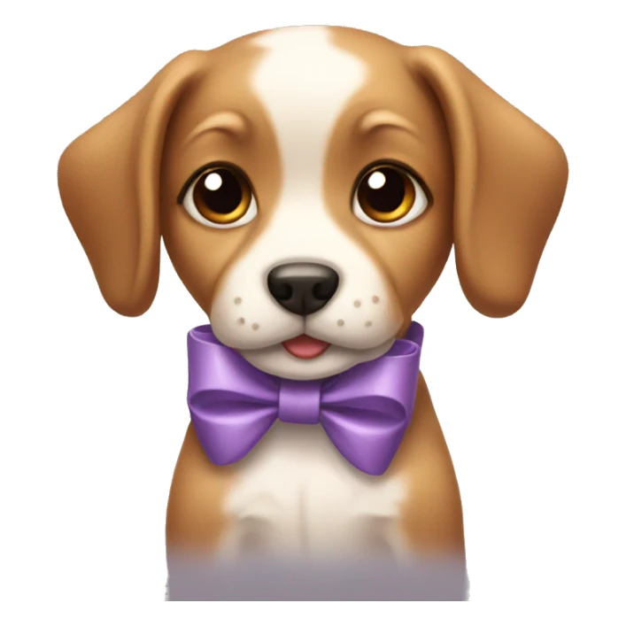 Puppy with bow sticker