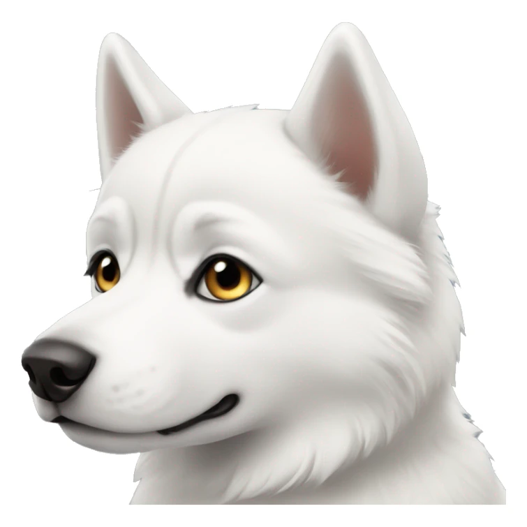 White little husky dog with black eyes sticker