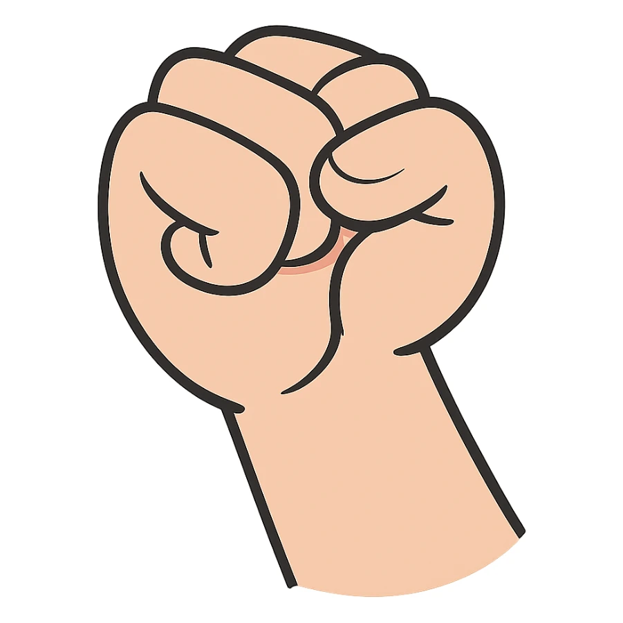 flat toon style gripped hand sticker