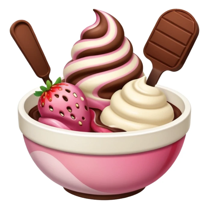 Neapolitan ice cream scoops in a bowl sticker