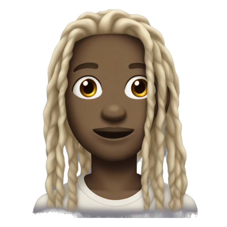 black boy half blonde dreads big lips shark jawline sticker