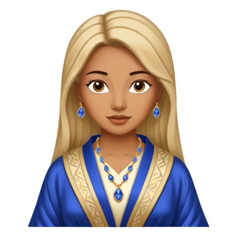 River Queen – sapphire necklace + silk robe sticker