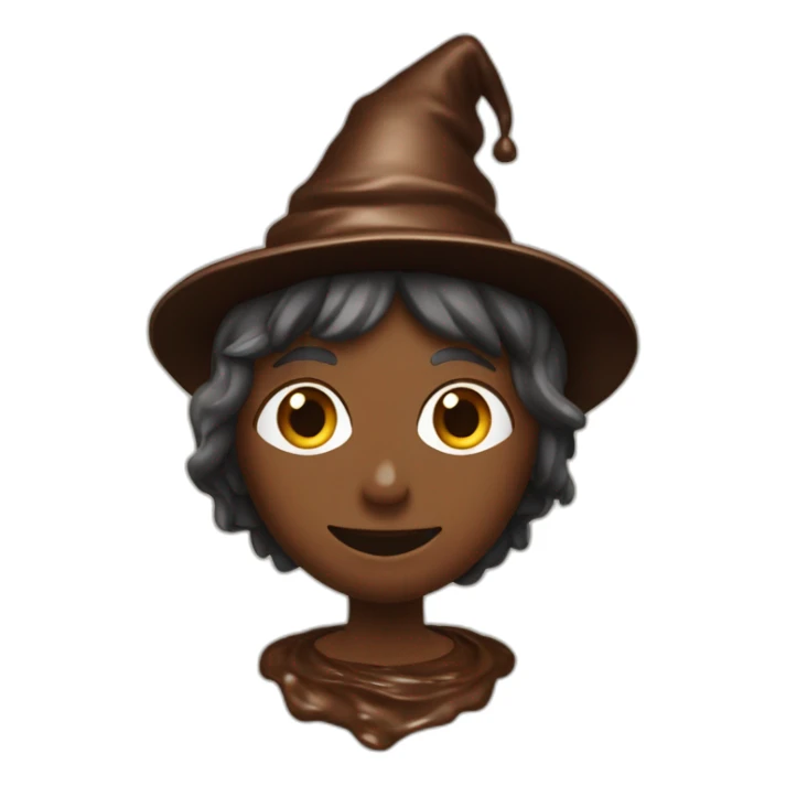 Une sorcière à paillette qui mange du chocolat sticker
