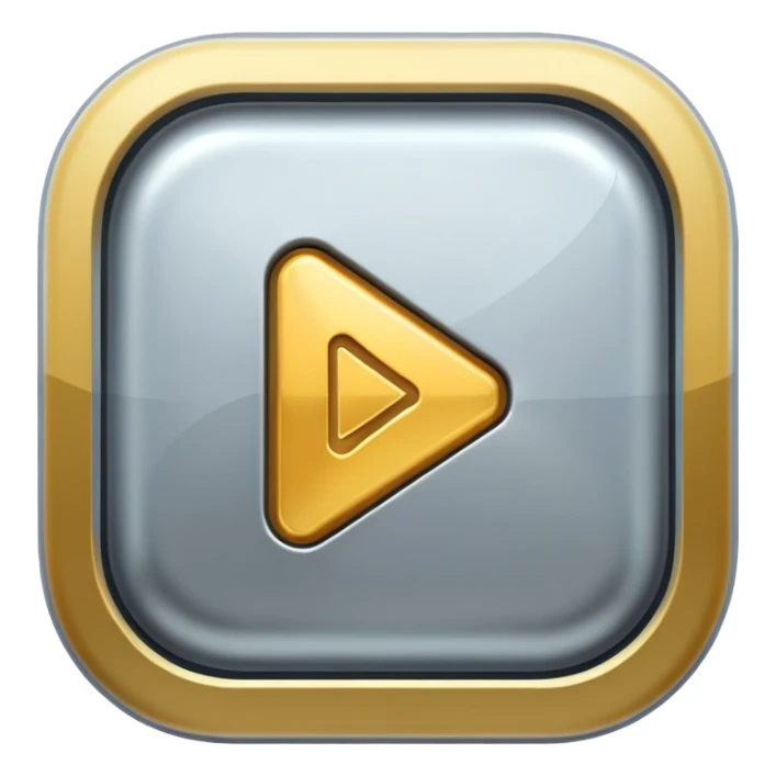 play button silver sticker