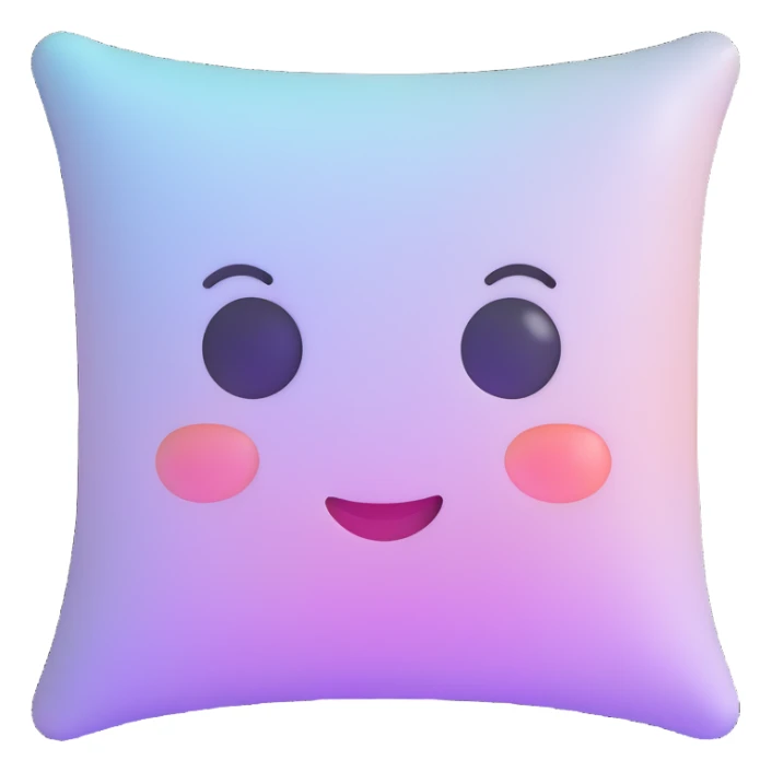 simple ethereal pillow emoji, white, with a gentle, dreamy glow sticker