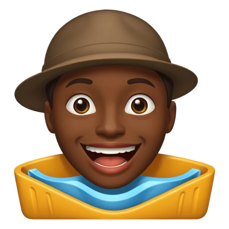 person with a mouth resembling a street gutter sticker