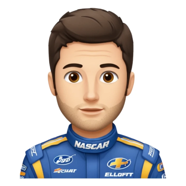chase elliott nascar driver with heavy stubble  sticker