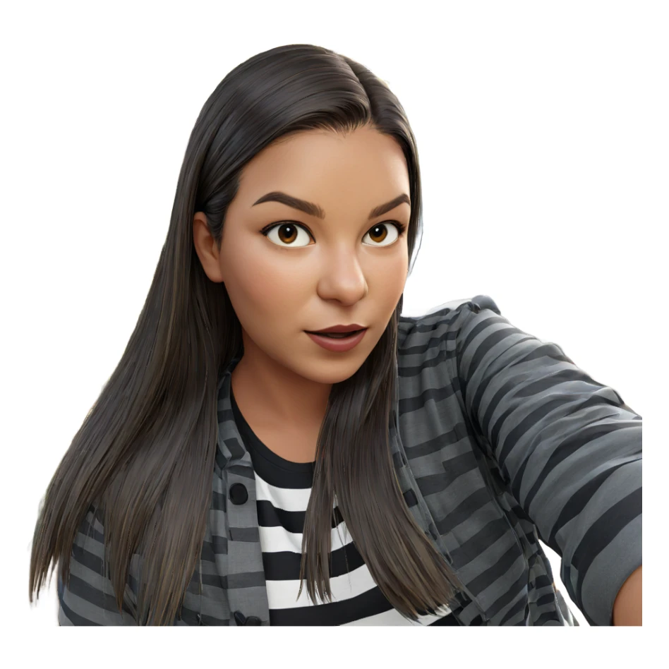 girl in striped shirt outdoors sticker