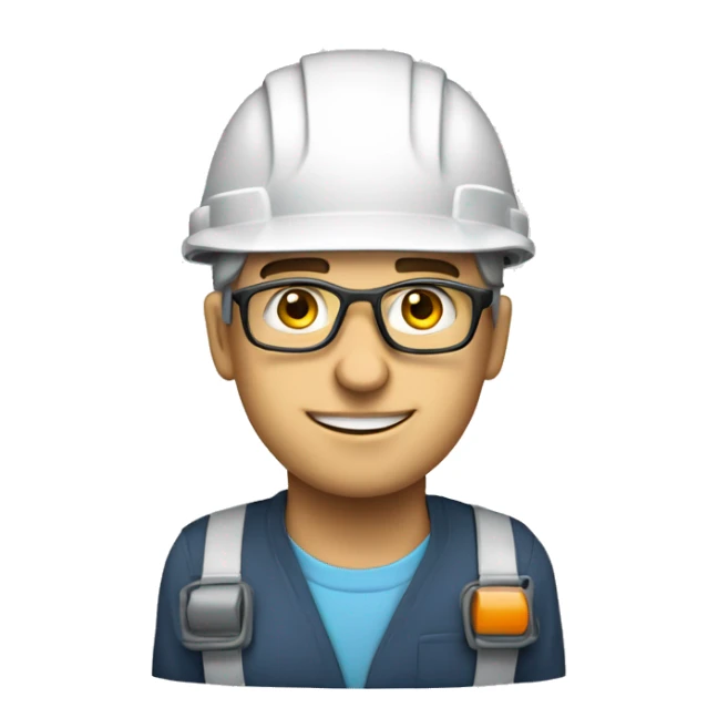 Caucasian  engineer man wearing a safety helmet, safety glasses and earplugs sticker