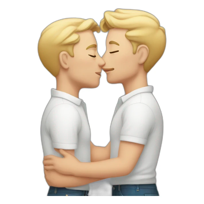 gay grown white couple kissing sticker