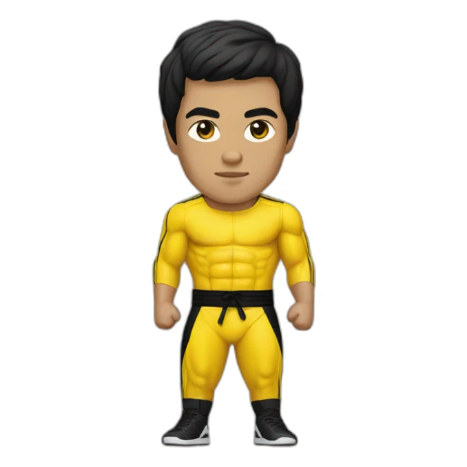 Bruce lee in yellow adidas dress sticker