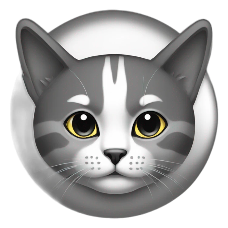 Main coin cat black and white sticker