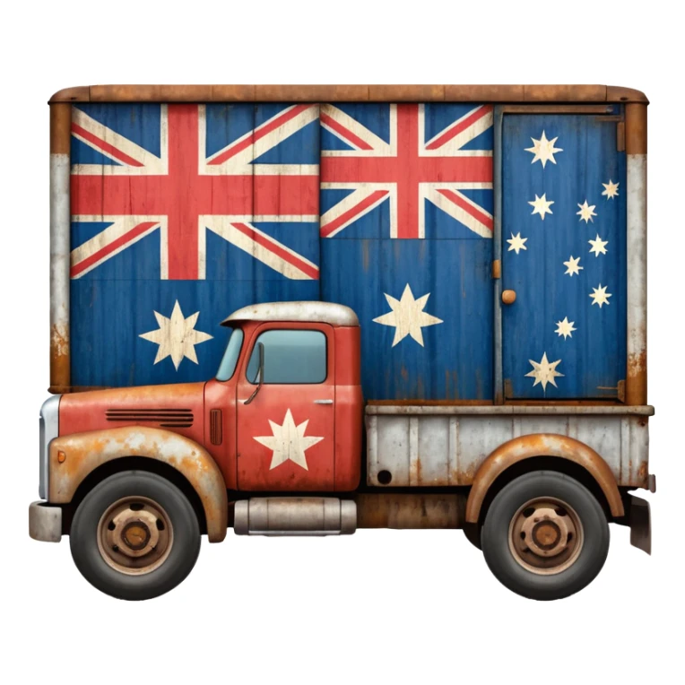 Old Mack truck with Australian flag  on door sticker