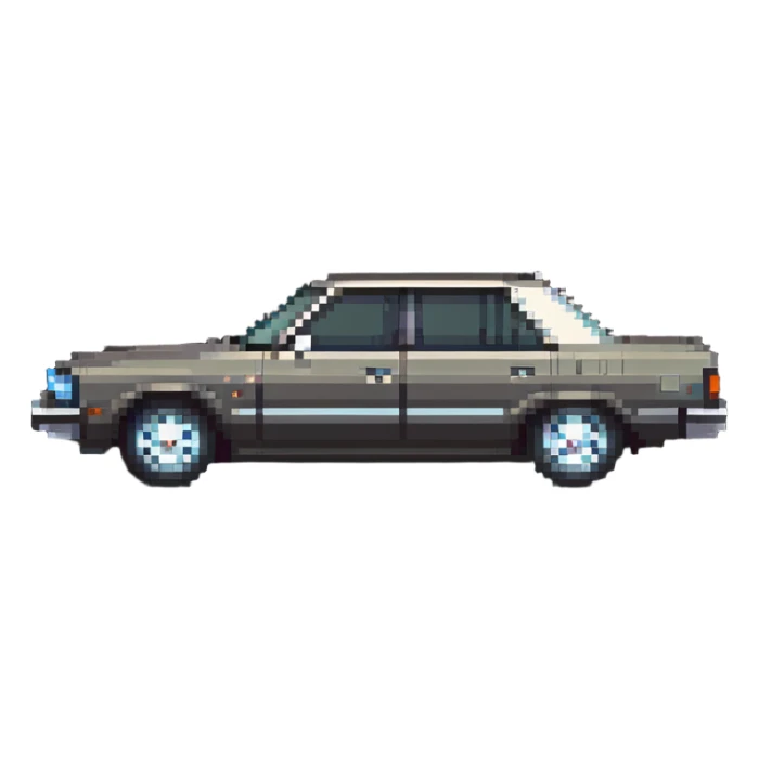 Toyota Crown 1980s model, vintage Japanese luxury sedan sticker