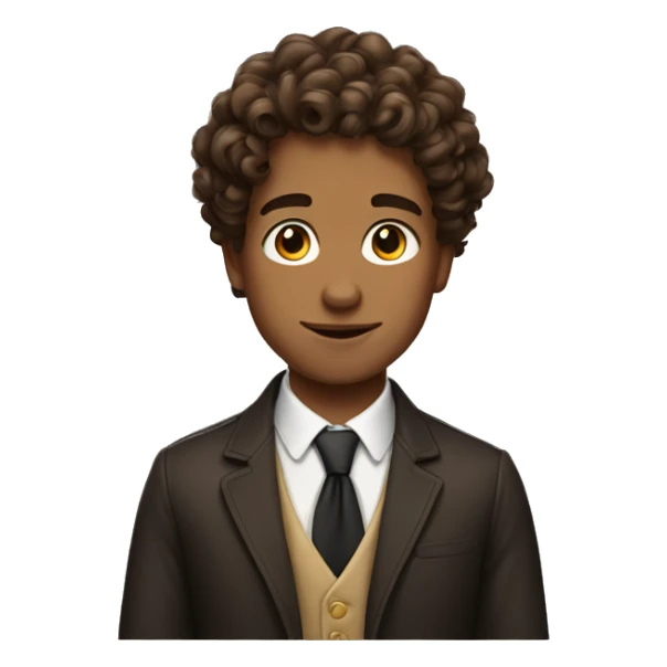rich boy with curly brown hair sticker