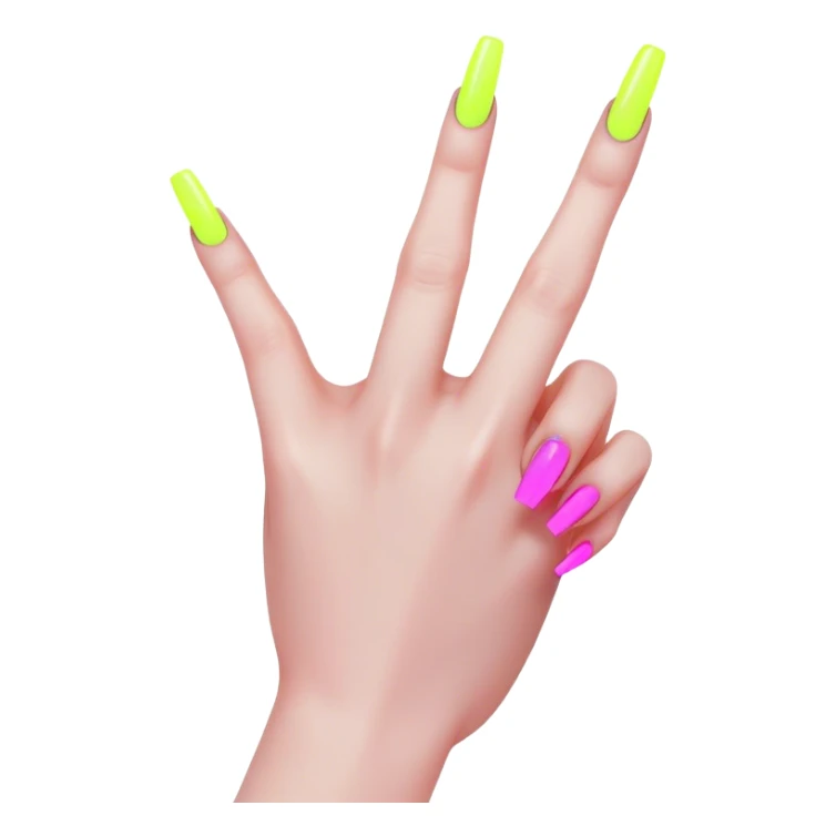 cyberpunk style neon middle finger with long neon nails sticker