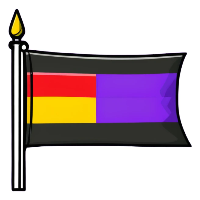 flag with three horizontal stripes - red, yellow, and purple sticker