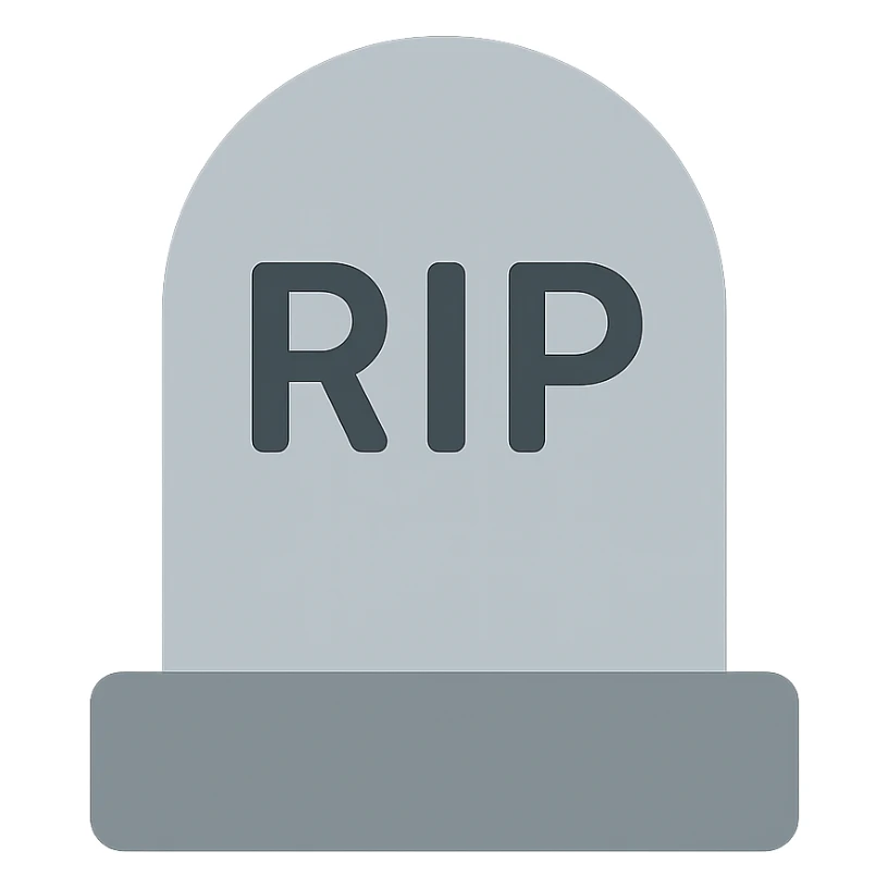 "RIP" gravestone  simple gradient sticker