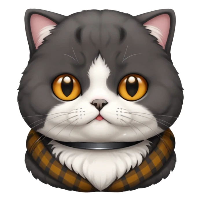 black scottish fold cat with white on the chest sticker