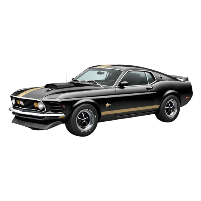 Ford mustang mach 1 grijs met zwarte strepen  sticker